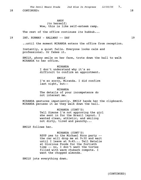 devil wears prada script|the devil wears prada movie script.